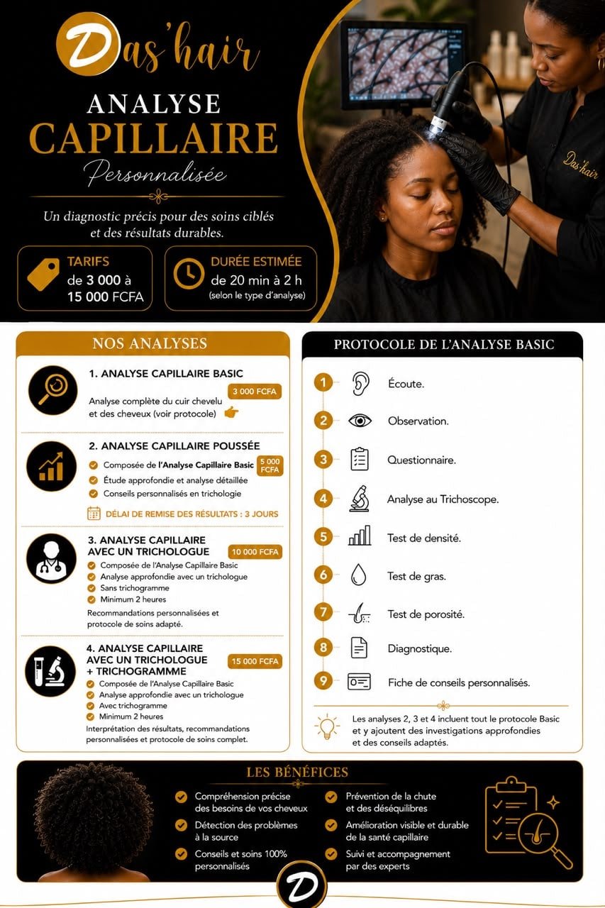 Fiche Das’hair — Analyse capillaire personnalisée : tarifs et protocole