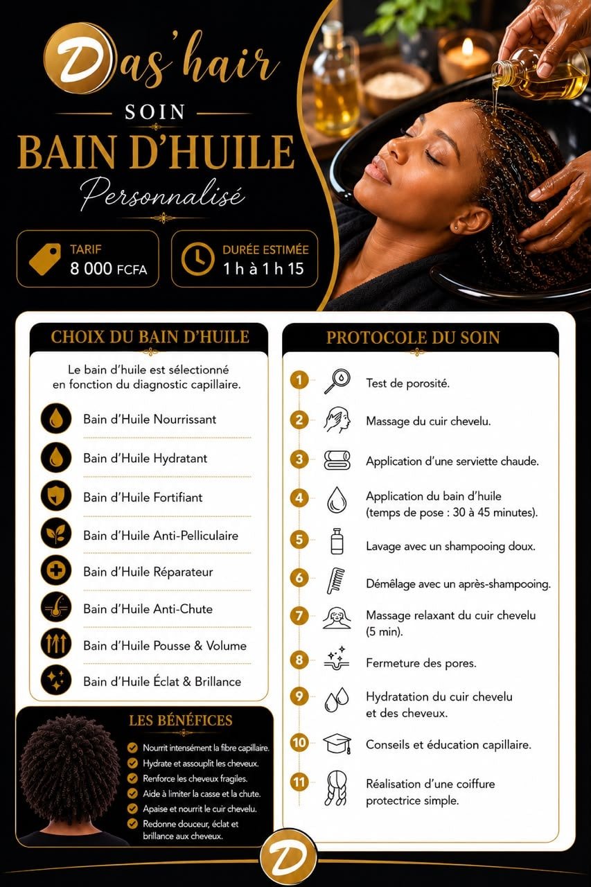 Fiche Das’hair — Soin bain d’huile personnalisé